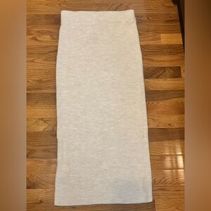 White knit midi skirt